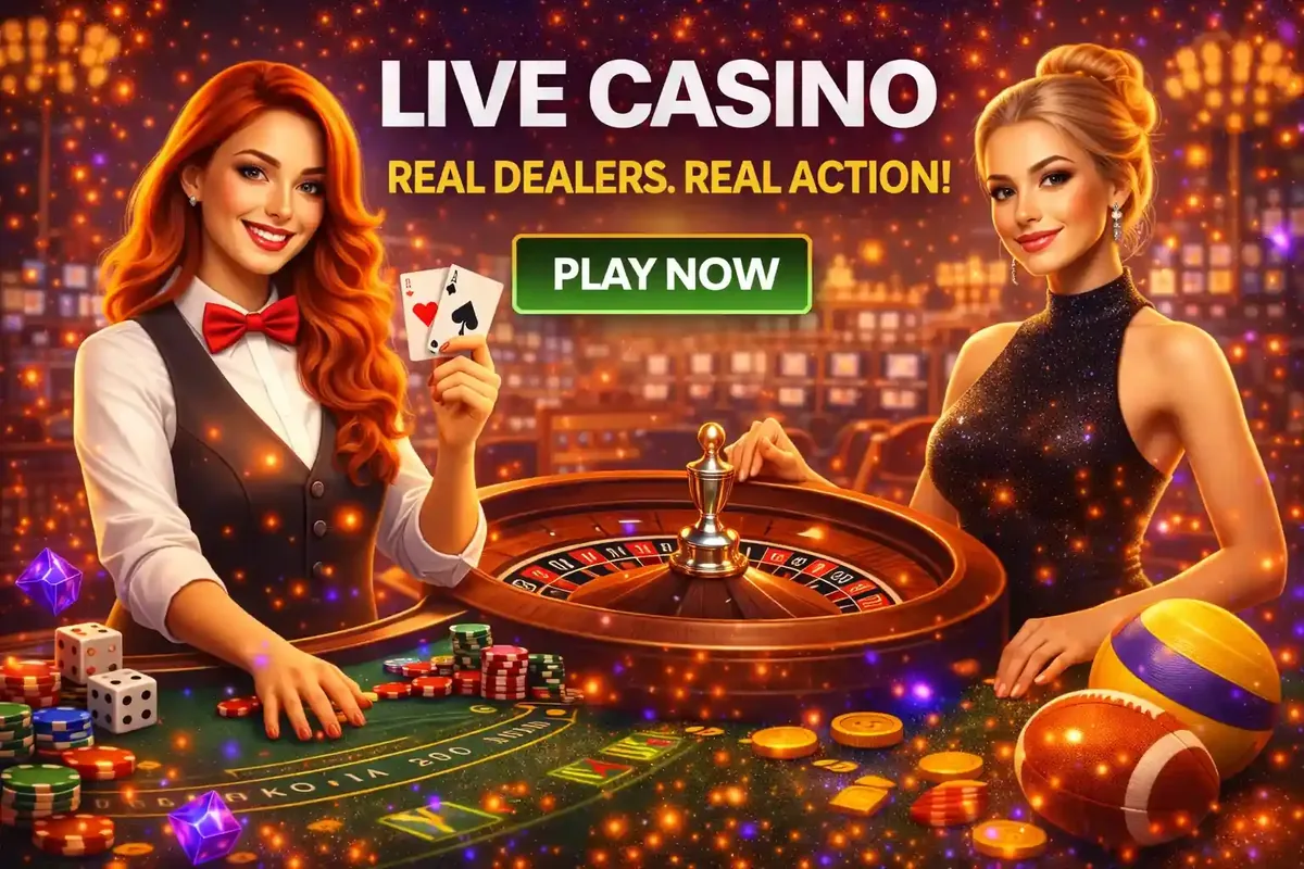 Redhead dealer lady and gentleman at roulette table with real casino atmosphere